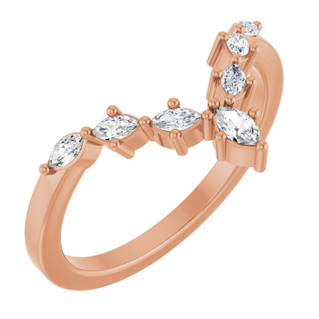 14K Rose Gold 1/5 CTW Lab-Grown Diamond Contour Band