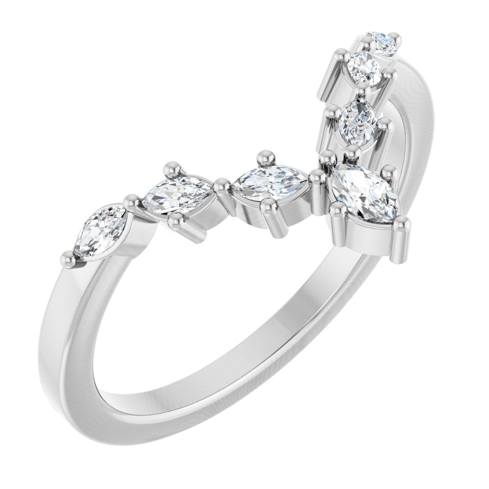 14K White Gold 1/5 CTW Lab-Grown Diamond Contour Band