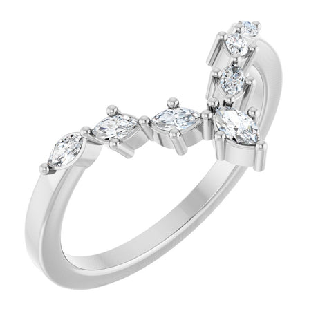 14K White Gold 1/5 CTW Lab-Grown Diamond Contour Band