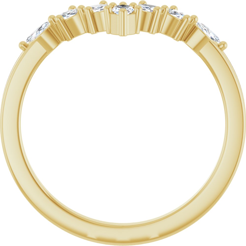 14K Yellow Gold 1/5 CTW Lab-Grown Diamond Contour Band