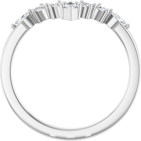 14K White 1/4 CTW Natural Diamond Contour Band