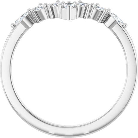 14K White Gold 1/4 CTW Natural Diamond Contour Band