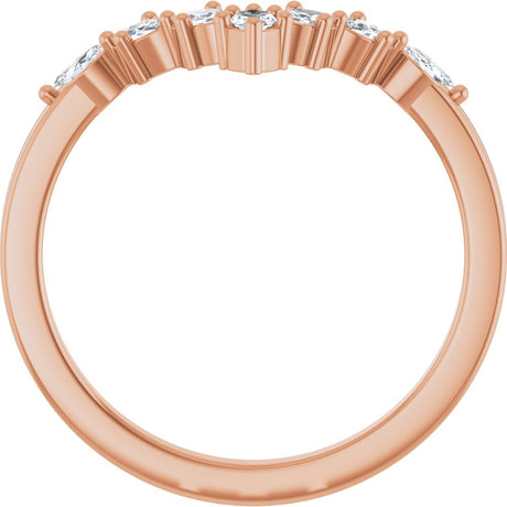 14K Rose Gold 1/5 CTW Lab-Grown Diamond Contour Band