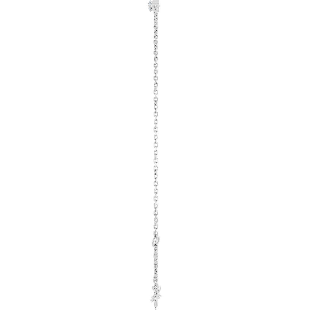 14K White Gold 1/10 Natural Diamond Graduated 6 1/2-7 1/2" Bracelet