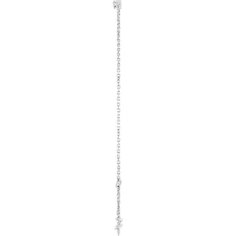 14K White Gold 1/10 Natural Diamond Graduated 6 1/2-7 1/2" Bracelet