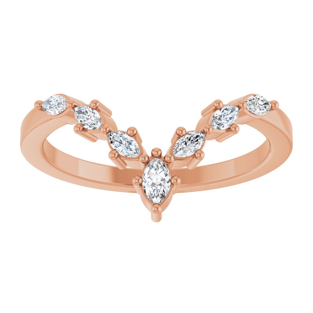 14K Rose Gold 1/4 CTW Natural Diamond Contour Band