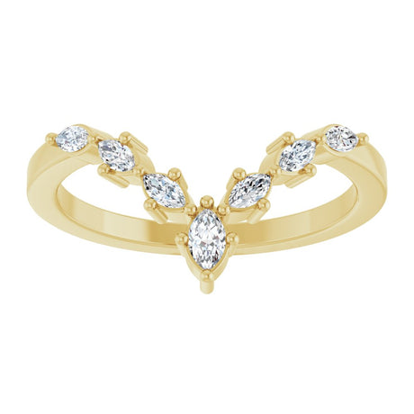 14K Yellow Gold 1/5 CTW Lab-Grown Diamond Contour Band