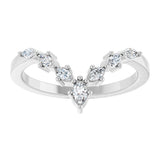 14K White Gold 1/4 CTW Natural Diamond Contour Band