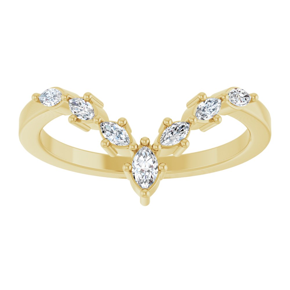 14K Yellow Gold 1/5 CTW Lab-Grown Diamond Contour Band