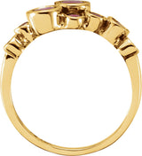 14K Yellow Natural Madagascar Ruby Bezel-Set Ring