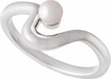 Sterling Silver Cultured White Freshwater Pearl Freeform Ring