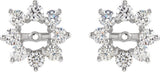 14K White Gold 1 1/8 CTW Diamond Earring Jackets with 4.5mm ID
