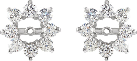 14K White Gold 1 1/8 CTW Diamond Earring Jackets with 4.5mm ID