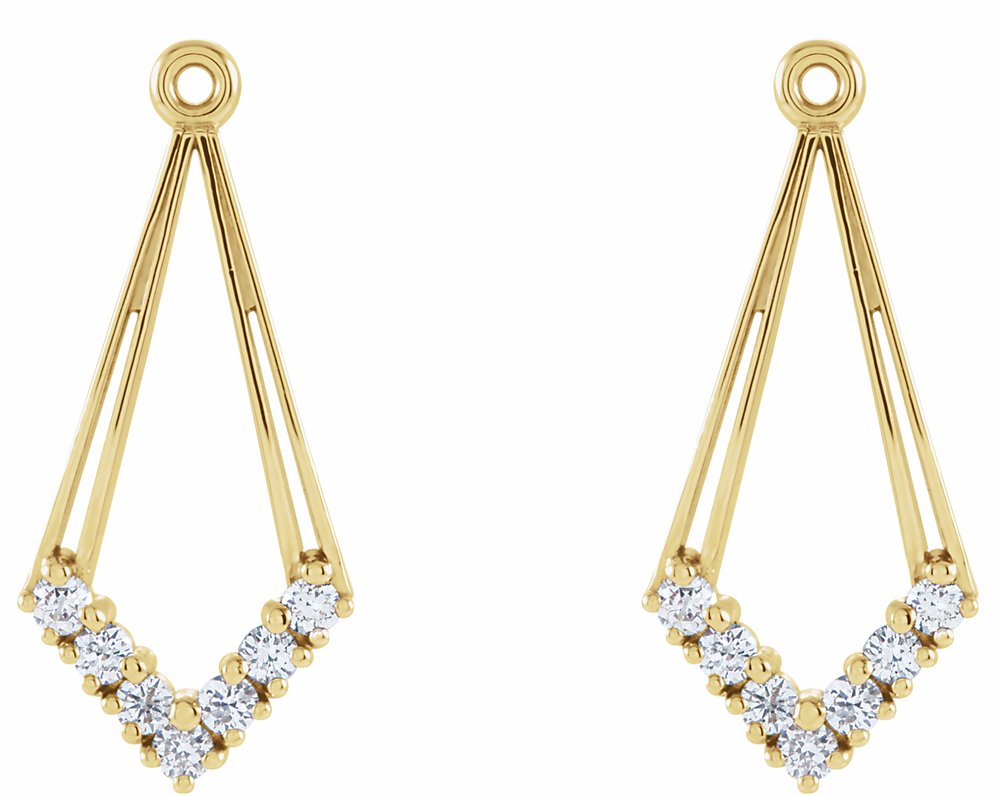 14K Yellow 1/4 CTW Natural Diamond Earring Jackets