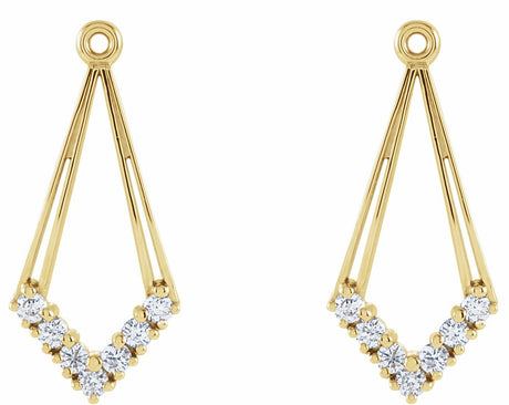 14K Yellow 1/4 CTW Natural Diamond Earring Jackets