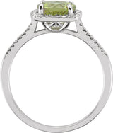 Sterling Silver Natural Peridot & .01 CTW Natural Diamond Ring