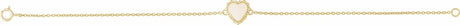 14K Yellow Gold Engravable Beaded Heart 7" Bracelet