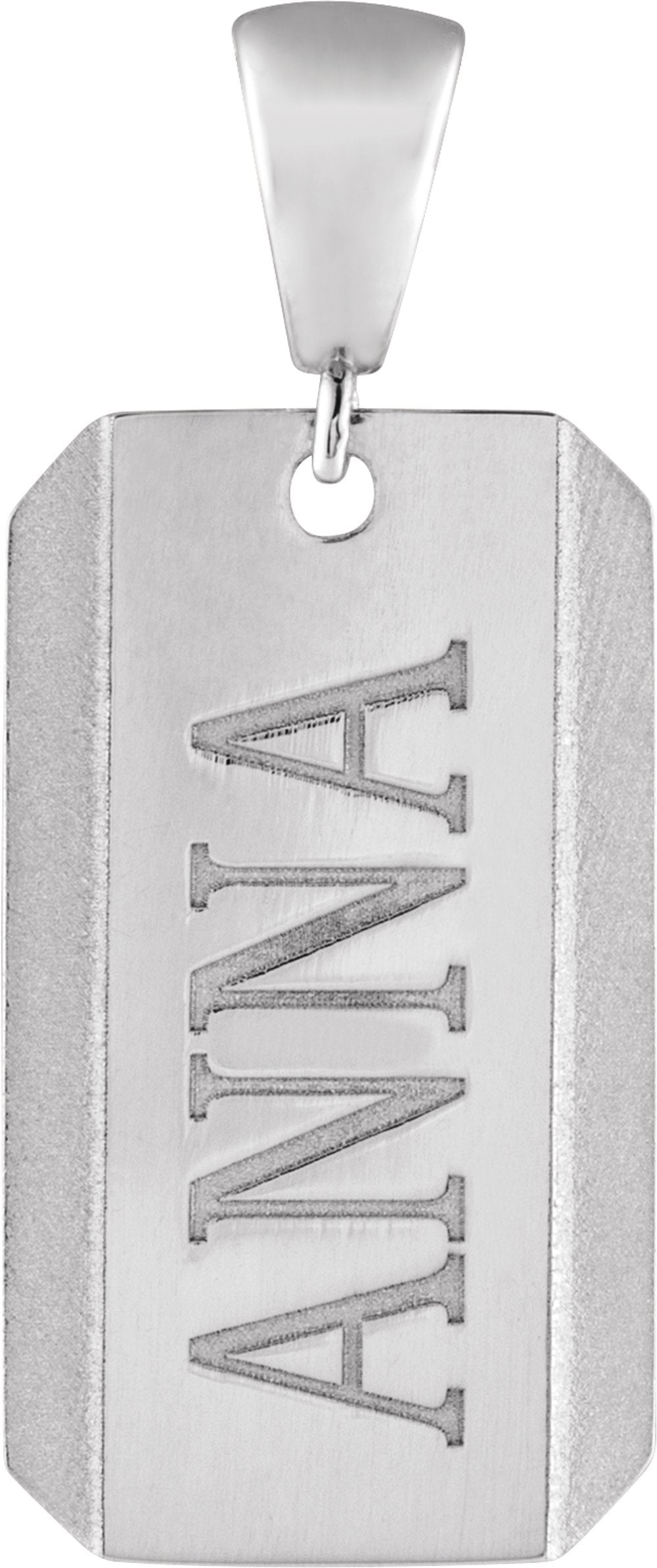 Sterling Silver Engravable Dog Tag Pendant