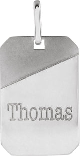 Sterling Silver Engravable Dog Tag Pendant