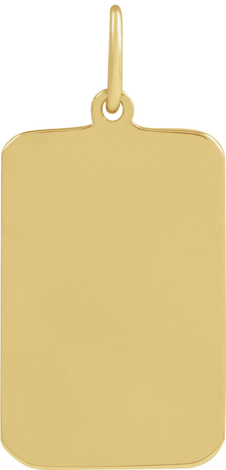 14K Yellow Gold Cross Dog Tag Pendant