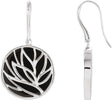 Sterling Silver Natural Black Onyx Floral Earrings