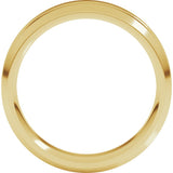 14K Yellow Gold 6 mm Beveled-Edge Grooved Comfort-Fit Flat Band Size 10
