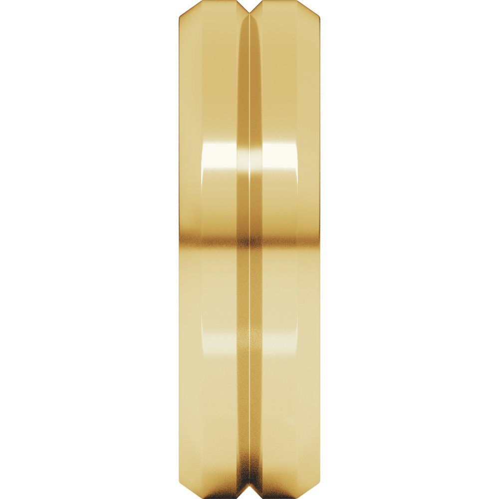 14K Yellow Gold 6 mm Beveled-Edge Grooved Comfort-Fit Flat Band Size 10
