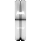 14K White Gold 6 mm Beveled-Edge Grooved Comfort-Fit Flat Band Size 7