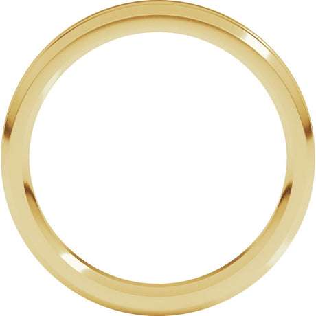 14K Yellow Gold 4 mm Beveled-Edge Grooved Comfort-Fit Flat Band Size 10