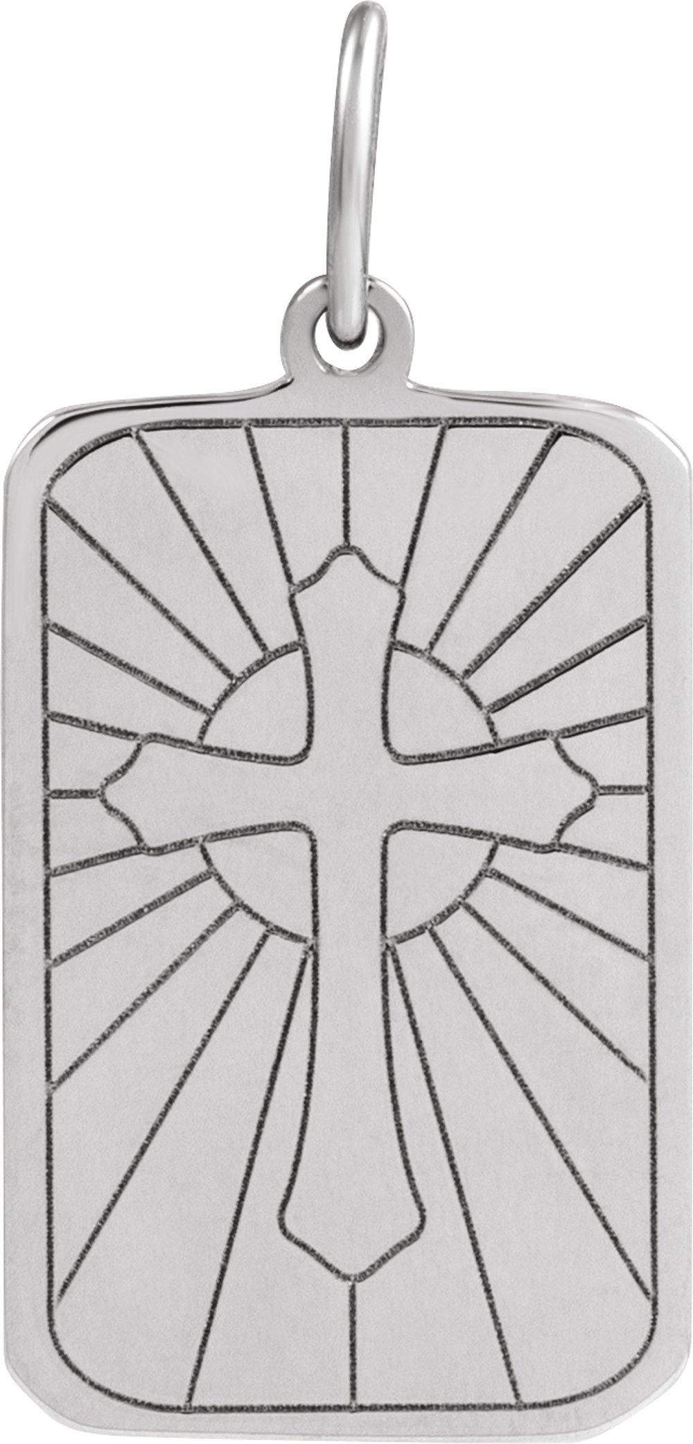 Sterling Silver Cross Dog Tag Pendant