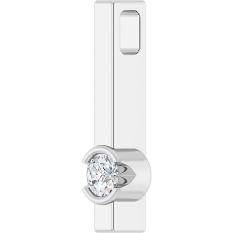 14K White 1/10 CTW Natural Diamond Bar Pendant
