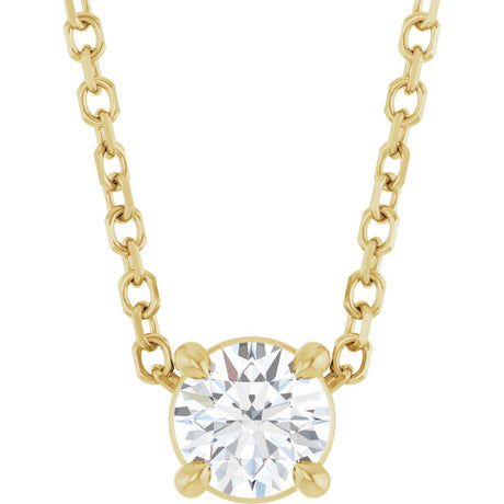 14K Yellow 1/5 CT Natural Diamond 16-18" Necklace
