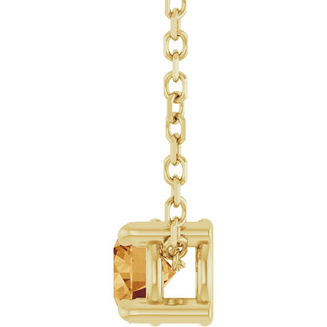 14K Yellow 4 mm Natural Citrine 16-18" Necklace