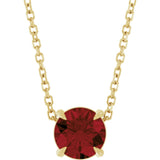 14K Yellow 6 mm Natural Mozambique Garnet 16-18" Necklace