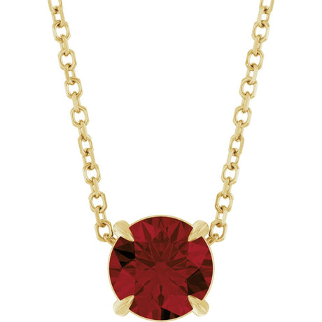 14K Yellow 6 mm Natural Mozambique Garnet 16-18" Necklace