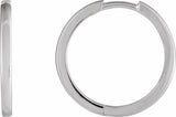 14K White Gold Hinged 18 mm Hoop Earrings