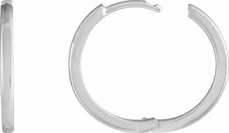 14K White Gold Hinged 18 mm Hoop Earrings