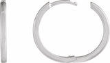 14K White Gold Hinged 18 mm Hoop Earrings