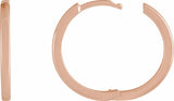 14K Rose Hinged 18 mm Hoop Earrings
