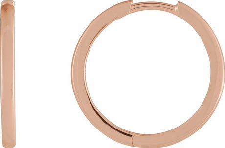 14K Rose Gold Hinged 18 mm Hoop Earrings