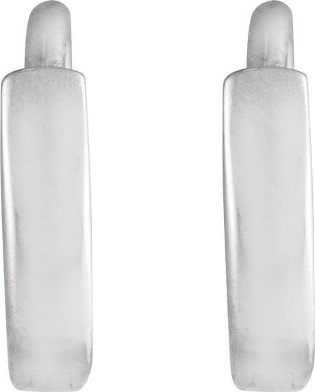 14K White Gold Hinged 8 mm Hoop Earrings