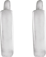 14K White Hinged 8 mm Hoop Earrings