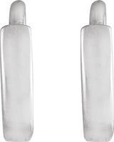 14K White Gold Hinged 8 mm Hoop Earrings