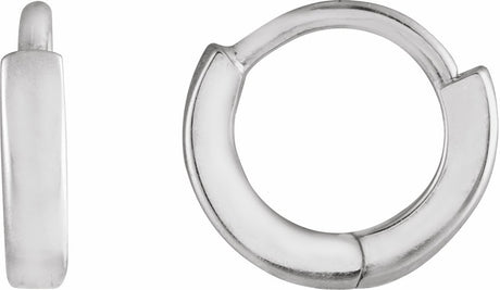 14K White Gold Hinged 8 mm Hoop Earrings