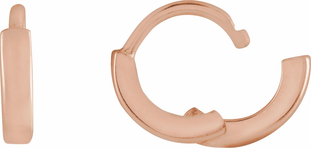 14K Rose Hinged 8 mm Hoop Earrings