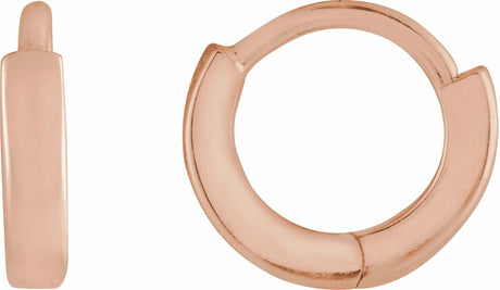 14K Rose Gold Hinged 8 mm Hoop Earrings
