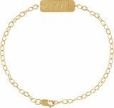 14K Yellow Reversible Love Braille 7" Bracelet