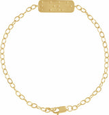 14K Yellow Reversible Love Braille 7" Bracelet