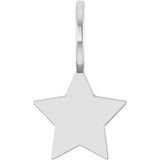 14K White Gold Engravable Star Charm/Pendant