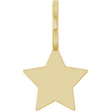 14K Yellow Gold Engravable Star Charm/Pendant